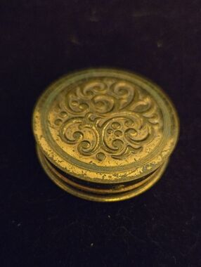 Vintage 1950s Avon Radiant Brass Cream Rouge Compact Case